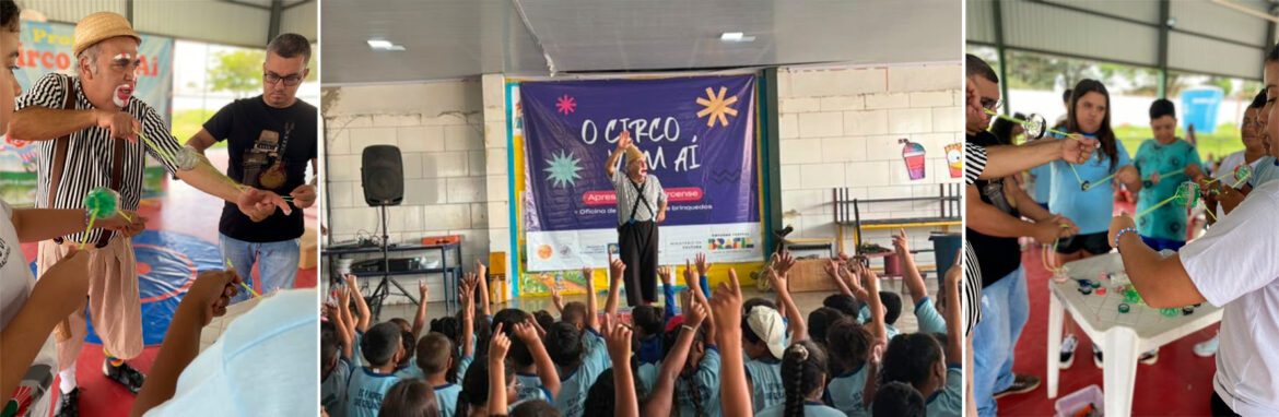 "O Circo Vem Aí" chega à Escola Classe 02 da Estrutural com espetáculos e oficinas lúdicas
