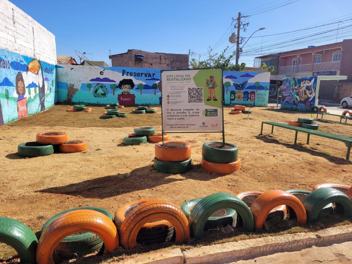 Ponto viciado com descarte irregular de lixo no Sol Nascente é revitalizado