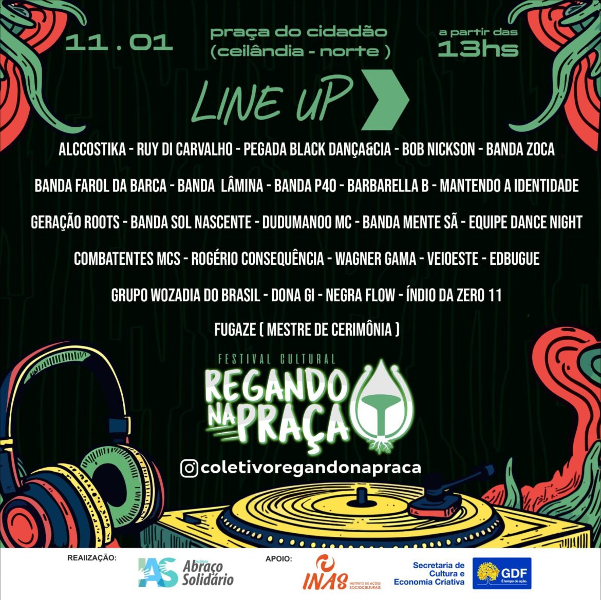 Festival Regando na Praça celebra o reggae do DF na Praça do Cidadão de Ceilândia