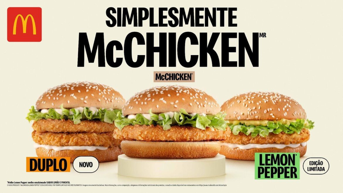 Simplesmente arte: McChicken Duplo e Lemon Pepper são os novos membros da família McChicken