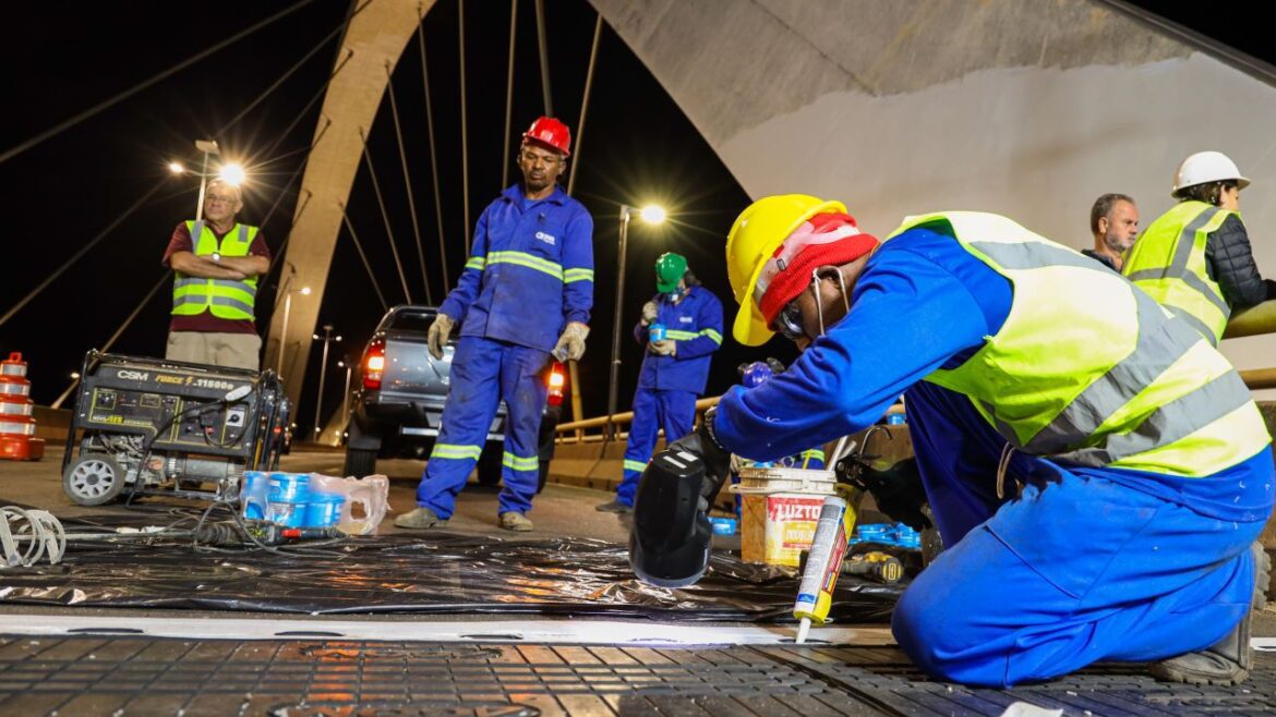 Instalação das juntas de dilatação da Ponte JK passa por inspeção do Tribunal de Contas