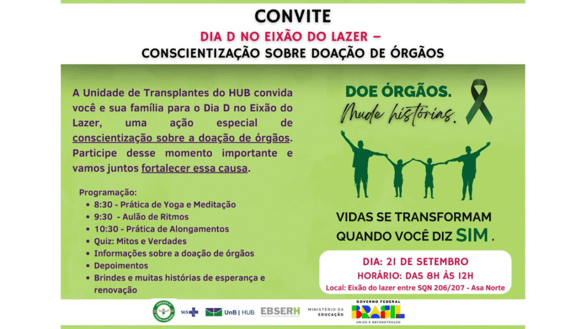 Dia D no Eixão do Lazer promove conscientização sobre doação de órgãos