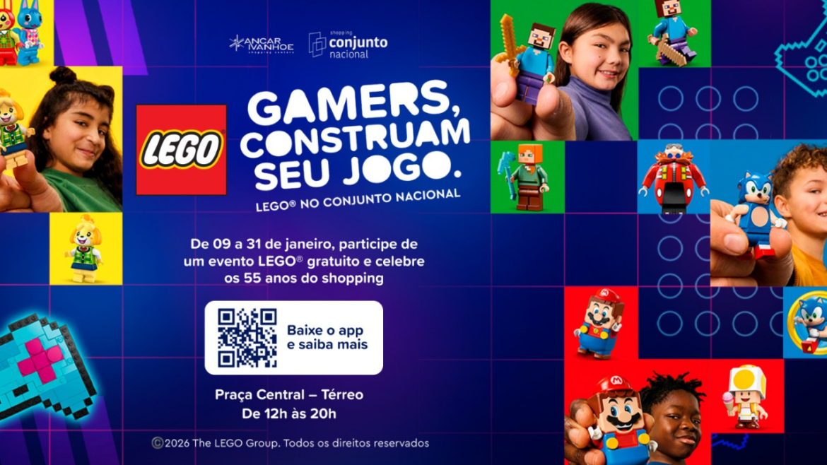 LEGO® Gaming chega ao Conjunto Nacional com experiência interativa para crianças e famílias