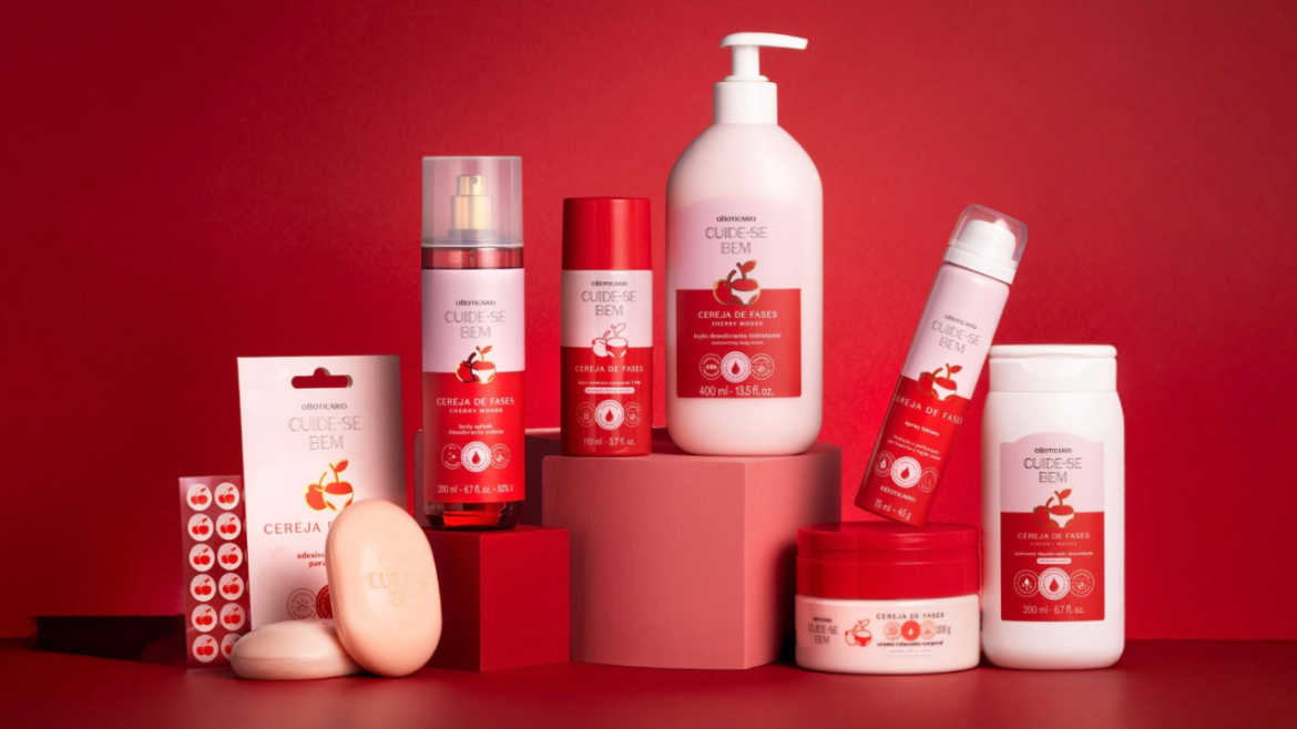 O Boticário inaugura uma nova era do autocuidado voltado para o ciclo menstrual com o lançamento Cuide-se Bem Cereja de Fases